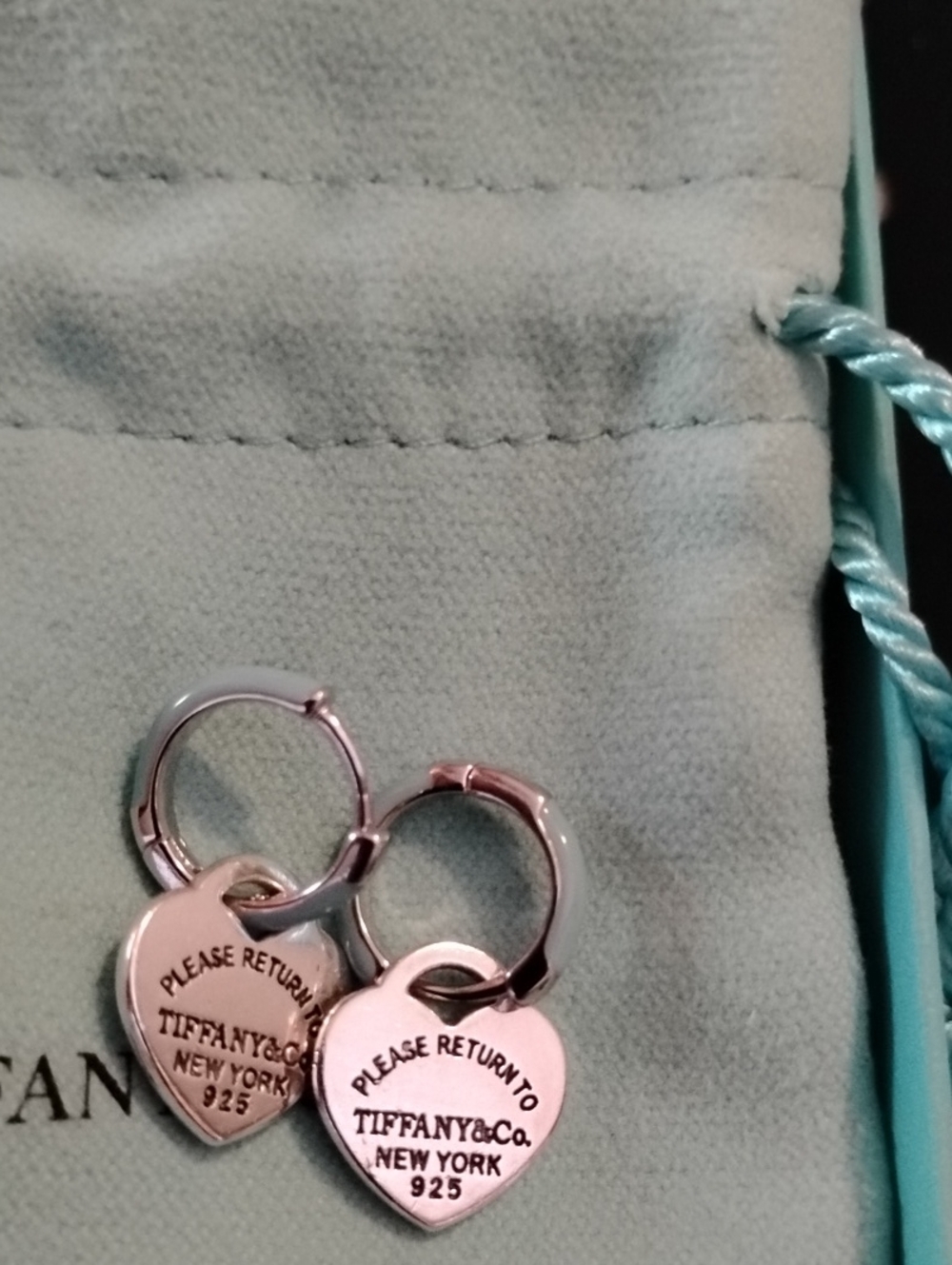 Tiffany & Co. Silver Heart Hoop Earrings